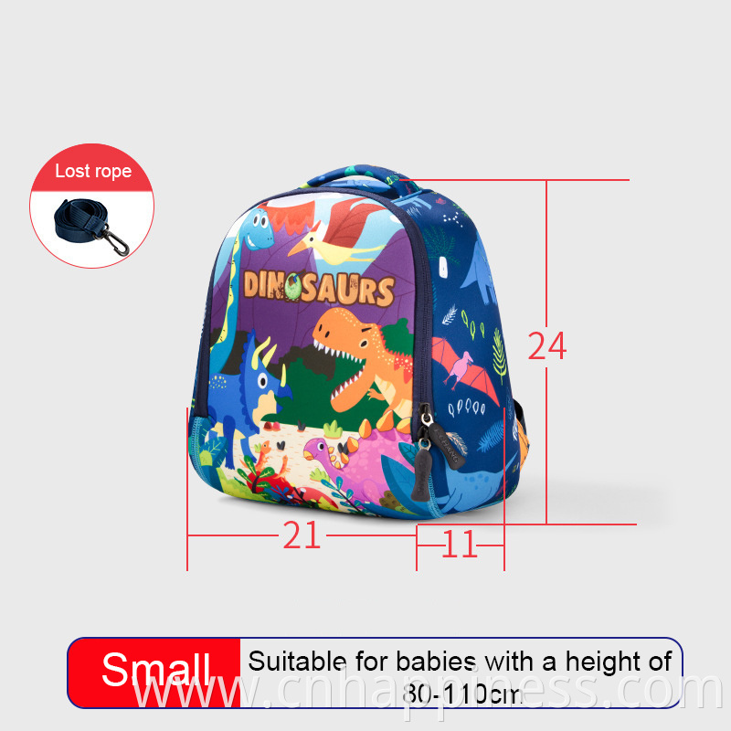 Ready to ship print animals boys neoprene schoolbag dinosaur cartoons unicorn backpack for kids